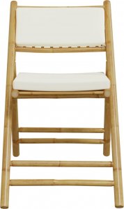 vidaXL vidaXL Składane krzesła bistro, 2 szt., z kremowymi poduszkami, bambus 5