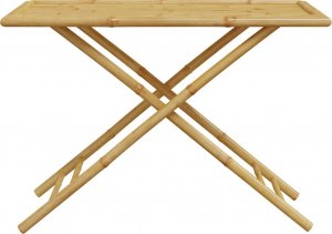 vidaXL vidaXL Składane krzesła bistro, 5 szt., kremowe poduszki, bambus 7