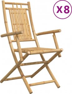 vidaXL vidaXL Składane krzesła ogrodowe, 8 szt., 53x66x99 cm, bambusowe 2