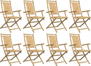 vidaXL vidaXL Składane krzesła ogrodowe, 8 szt., 53x66x99 cm, bambusowe 4