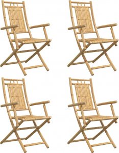 vidaXL vidaXL Składane krzesła ogrodowe, 4 szt., 53x66x99 cm, bambusowe 4