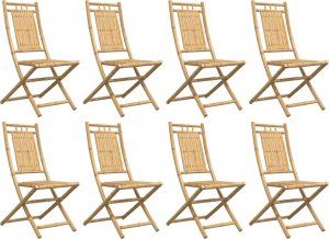 vidaXL vidaXL Składane krzesła ogrodowe, 8 szt., 46x66x99 cm, bambusowe 4