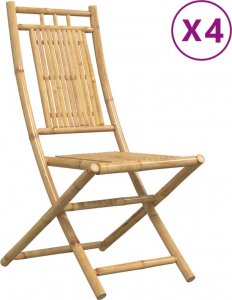 vidaXL vidaXL Składane krzesła ogrodowe, 4 szt., 46x66x99 cm, bambusowe 2