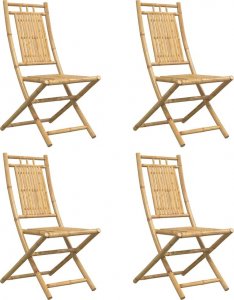 vidaXL vidaXL Składane krzesła ogrodowe, 4 szt., 46x66x99 cm, bambusowe 4