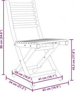 vidaXL vidaXL Składane krzesła ogrodowe, 8 szt., 43x54x88 cm, bambusowe 10