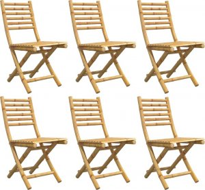 vidaXL vidaXL Składane krzesła ogrodowe, 6 szt., 43x54x88 cm, bambusowe 4