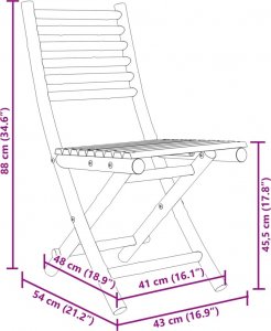 vidaXL vidaXL Składane krzesła ogrodowe, 6 szt., 43x54x88 cm, bambusowe 10