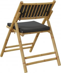 vidaXL vidaXL Składane krzesła bistro, 6 szt., ciemnoszare poduszki, bambus 6