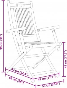 vidaXL Składane krzesła ogrodowe, 6 szt., 53x66x99 cm 10