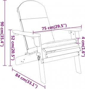 vidaXL Krzesło ogrodowe Adirondack z poduszkami, lite drewno akacjowe 8
