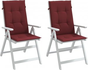 vidaXL Poduszki na krzesła z wysokim oparciem, 2 szt., bordowy melanż 1