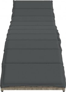 vidaXL Leżaki z poduszkami, 2 szt., jasnoszare, polirattan 4