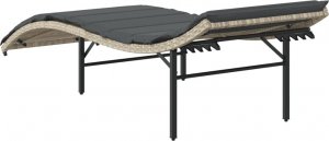 vidaXL Leżaki z poduszkami, 2 szt., jasnoszare, polirattan 6