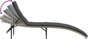 vidaXL Leżaki z poduszkami, 2 szt., jasnoszare, polirattan 7