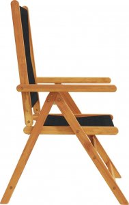 vidaXL vidaXL Krzesła ogrodowe, 2 szt., czarne, drewno akacjowe i PP 6