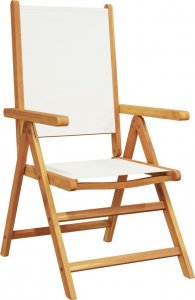 vidaXL vidaXL Rozkładane krzesła ogrodowe, 8 szt., kremowe, drewno i tkanina 3