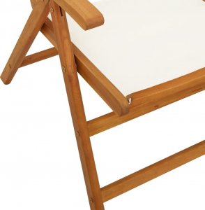 vidaXL vidaXL Rozkładane krzesła ogrodowe, 8 szt., kremowe, drewno i tkanina 8