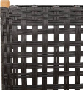 vidaXL vidaXL Rozkładane krzesła ogrodowe, 4 szt, czarne, polirattan i drewno 9