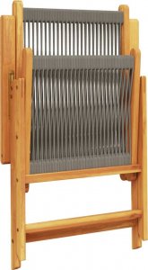 vidaXL vidaXL Krzesła ogrodowe, 2 szt., szare, drewno akacjowe i PP 8