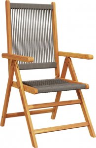 vidaXL vidaXL Rozkładane krzesła ogrodowe, 8 szt., szare, drewno akacjowe 3