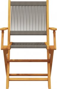 vidaXL vidaXL Krzesła ogrodowe, 2 szt., szare, akacja i polipropylen 5