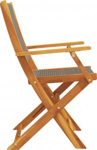 vidaXL vidaXL Krzesła ogrodowe, 2 szt., szare, akacja i polipropylen 6