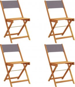 vidaXL vidaXL Składane krzesła ogrodowe, 4 szt., antracytowa tkanina i drewno 2