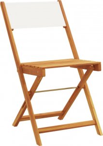 vidaXL vidaXL Składane krzesła ogrodowe, 6 szt., kremowa tkanina i drewno 3