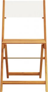 vidaXL vidaXL Składane krzesła ogrodowe, 6 szt., kremowa tkanina i drewno 4