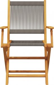 vidaXL vidaXL Składane krzesła ogrodowe, 6 szt., szare, lite drewno akacjowe 4