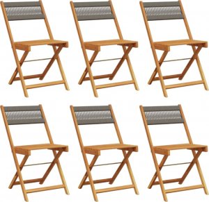 vidaXL vidaXL Składane krzesła ogrodowe, 6 szt., szare, lite drewno akacjowe 2
