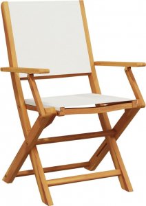 vidaXL vidaXL Składane krzesła ogrodowe, 8 szt., kremowa tkanina i drewno 3