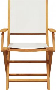 vidaXL vidaXL Składane krzesła ogrodowe, 8 szt., kremowa tkanina i drewno 4