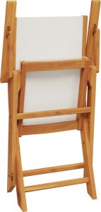 vidaXL vidaXL Składane krzesła ogrodowe, 8 szt., kremowa tkanina i drewno 7