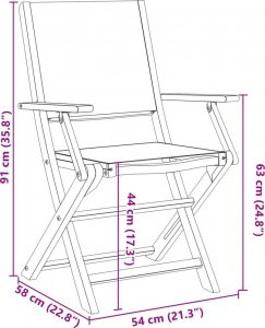 vidaXL vidaXL Składane krzesła ogrodowe, 8 szt., kremowa tkanina i drewno 10