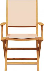 vidaXL vidaXL Składane krzesła ogrodowe, 6 szt., beżowa tkanina i drewno 4