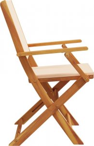 vidaXL vidaXL Składane krzesła ogrodowe, 6 szt., beżowa tkanina i drewno 5