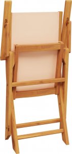 vidaXL vidaXL Składane krzesła ogrodowe, 6 szt., beżowa tkanina i drewno 7