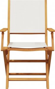 vidaXL vidaXL Składane krzesła ogrodowe, 4 szt., kremowa tkanina i drewno 4