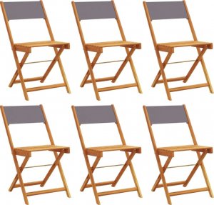 vidaXL vidaXL Składane krzesła ogrodowe, 6 szt., antracytowa tkanina i drewno 2