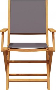 vidaXL vidaXL Składane krzesła ogrodowe, 6 szt., antracytowa tkanina i drewno 4