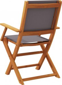 vidaXL vidaXL Składane krzesła ogrodowe, 6 szt., antracytowa tkanina i drewno 6