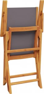 vidaXL vidaXL Składane krzesła ogrodowe, 6 szt., antracytowa tkanina i drewno 7