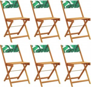 vidaXL vidaXL Składane krzesła ogrodowe, 6 szt., zielona tkanina i drewno 2
