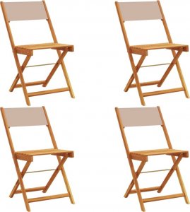 vidaXL vidaXL Składane krzesła ogrodowe, 4 szt., tkanina taupe i drewno 2