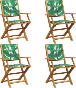 vidaXL vidaXL Składane krzesła ogrodowe, 4 szt., zielona tkanina i drewno 2