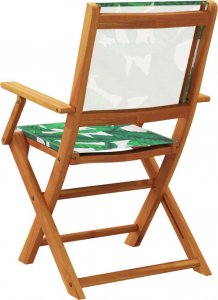 vidaXL vidaXL Składane krzesła ogrodowe, 4 szt., zielona tkanina i drewno 6