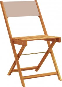 vidaXL vidaXL Składane krzesła ogrodowe, 6 szt., tkanina taupe i drewno 3