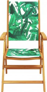 vidaXL vidaXL Rozkładane krzesła ogrodowe, 4 szt., zielona tkanina i drewno 4