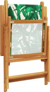 vidaXL vidaXL Rozkładane krzesła ogrodowe, 4 szt., zielona tkanina i drewno 7